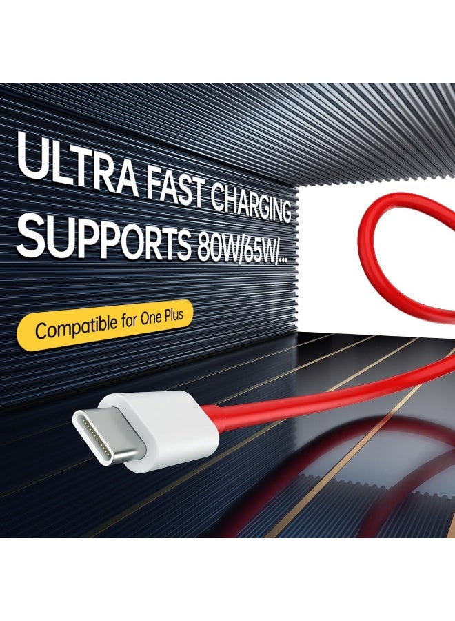 كابل شحن 7.3A USB نوع C Warp Charge SuperVooc سريع الشحن متوافق مع Oneplus 15/14/14T/13/12/12R/11/10 Pro /9 /10T Open 9R 10R 8T 8 7T 7 6 6T Nord N20 SE N10 N300 CE 2 Lite 2T N100 N200 ، 3.3 قدم - Image 3